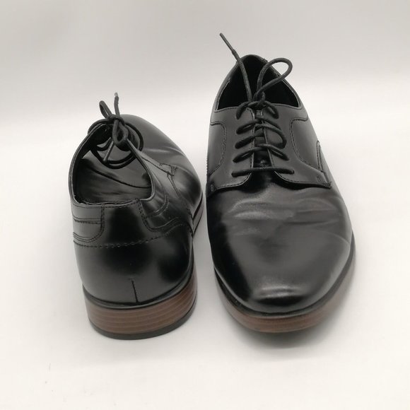 Van‎ Heusen Mens Oxford Shoes Orion Black Memory Foam Lace Up Almond Toe 10.5 - Picture 3 of 9